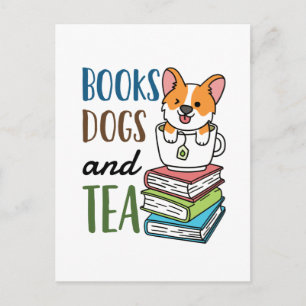 Boeken Honden en Thee Weekend Lezen Briefkaart