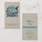 Boeken Illustratie Blauwe Retro Cirkel Visitekaartje (Voorkant / Achterkant)