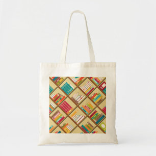 Boeken in boekenplanken tote bag