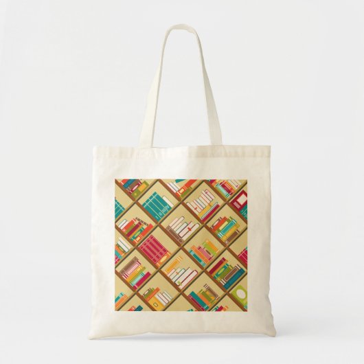 Boeken in boekenplanken tote bag (Voorkant)