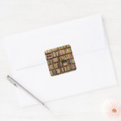Boeken in de bibliotheek Gift Bag Vierkante Sticker (Envelop)