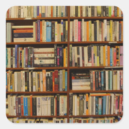 Boeken in de bibliotheek Gift Bag Vierkante Sticker