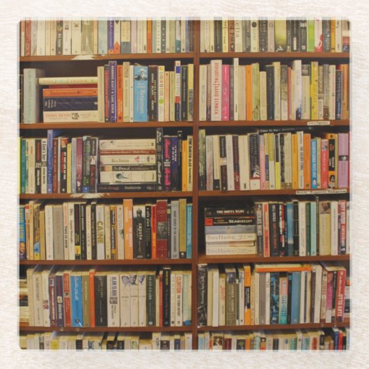 Boeken in de bibliotheek glazen onderzetter (Voorkant)