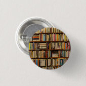Boeken in de bibliotheek ronde button 3,2 cm (Voorkant /achterkant)