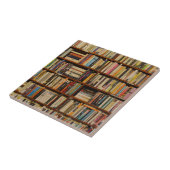 Boeken in de bibliotheek tegeltje (Zijkant)