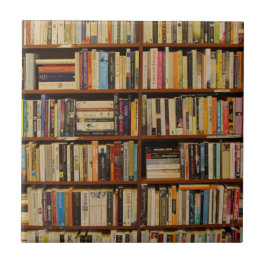Boeken in de bibliotheek tegeltje