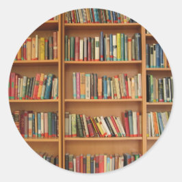 Boeken in de boekenkast ronde sticker