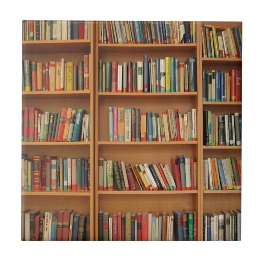 Boeken in de boekenplank tegeltje (Voorkant)