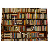 Boeken in een bibliotheekpatroon Verpakkend papier Groot Cadeauzakje (Achterkant)