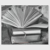 Boeken in zwart-wit cadeaupapier (Vlak)