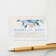 Boeken Insert Dusty Blue Rozen Bloom Baby shower