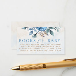 Boeken Insert Dusty Blue Rozen Bloom Baby shower Informatiekaartje