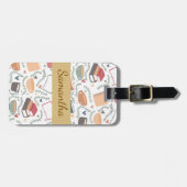 Boeken, kaarsen en thee bagagelabel (Voorkant horizontaal)