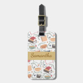 Boeken, kaarsen en thee bagagelabel (Voorkant verticaal)