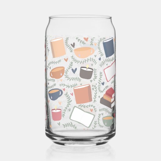 Boeken, kaarsen en thee blikvorm glas (Achterkant)