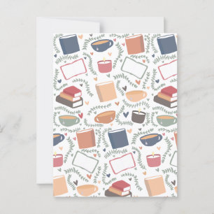 Boeken, kaarsen en thee briefkaart