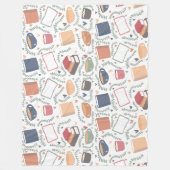 Boeken, kaarsen en thee fleece deken (Voorkant)