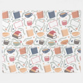 Boeken, kaarsen en thee fleece deken (Voorkant (Horizontaal))