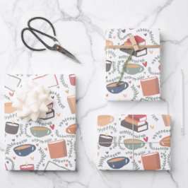 Boeken, kaarsen en thee inpakpapier vel