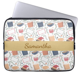 Boeken, kaarsen en thee laptop sleeve