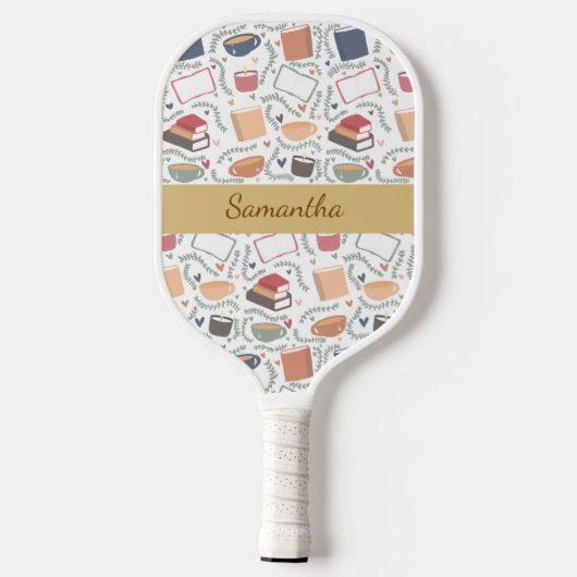 Boeken, kaarsen en thee pickleball paddle (Achterkant)