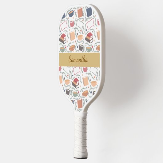 Boeken, kaarsen en thee pickleball paddle (Links)