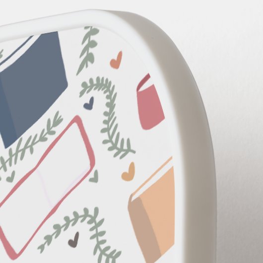 Boeken, kaarsen en thee pickleball paddle (Links Detail)