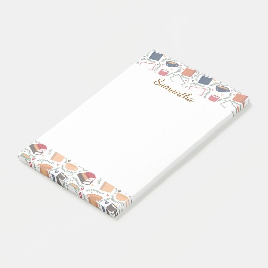 Boeken, kaarsen en thee post-it® notes (Schuin)