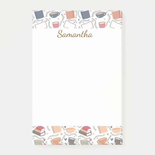 Boeken, kaarsen en thee post-it® notes (Voorkant)