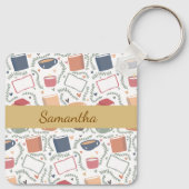 Boeken, kaarsen en thee sleutelhanger (Achterkant)