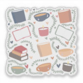 Boeken, kaarsen en thee sticker (Voorkant)