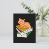 Boeken - Kat en boeken Book Lover Gift Briefkaart (Staand voorkant)
