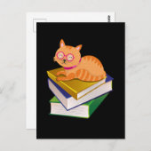 Boeken - Kat en boeken Book Lover Gift Briefkaart (Voorkant / Achterkant)