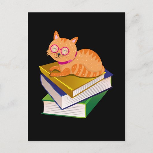 Boeken - Kat en boeken Book Lover Gift Briefkaart (Voorkant)