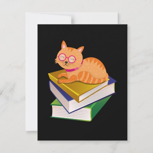 Boeken - Kat en boeken Book Lover Gift Kaart (Voorkant)