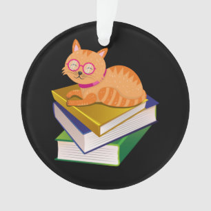 Boeken - Kat en boeken Book Lover Gift Ornament