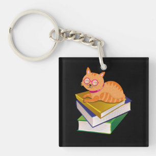 Boeken - Kat en boeken Book Lover Gift Sleutelhanger
