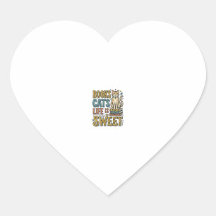 Boeken Katten Leven Is Zoet Vintage Kat Lezer Ontw Hart Sticker
