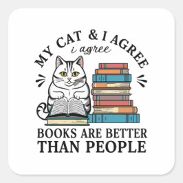 Boeken Katten Sticker