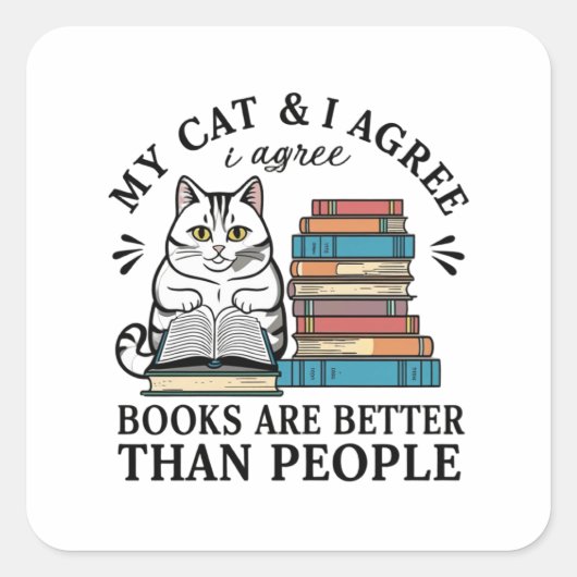 Boeken Katten Sticker (Voorkant)