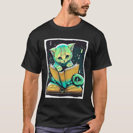 Boeken Kattenbril Fable Educator Lezen_ T-shirt (Voorkant)