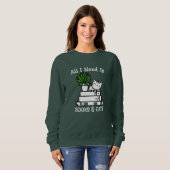 Boeken- & Kattenliefhebbers Sweatshirt - Grappig S (Voorkant volledig)