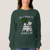 Boeken- & Kattenliefhebbers Sweatshirt - Grappig S (Voorkant)