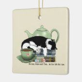 Boeken Kattenthee Schattige Keramisch Ornament (Links)