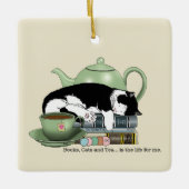 Boeken Kattenthee Schattige Keramisch Ornament (Voorkant)