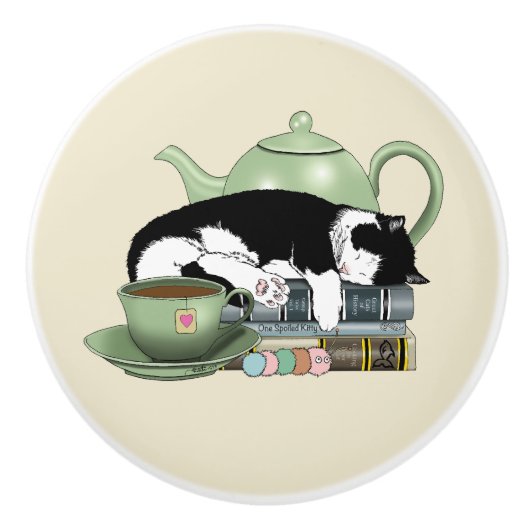 Boeken Kattenthee Schattige Keramische Knop (Voorkant)
