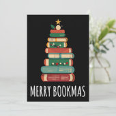 Boeken Kerstboom Gelukkig Boekenkerstfeest Kaart (Staand voorkant)