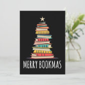 Boeken Kerstboom Gelukkig Boekenkerstfeest Kaart (Staand voorkant)