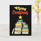 Boeken Kerstboom II Kaart (Gele Bloem)