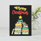 Boeken Kerstboom II Kaart (Staand voorkant)